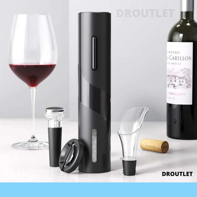 Kit Saca Rolhas Automático Abridor De Vinho Garrafa